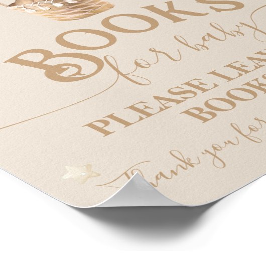 Teddy Bear Balloon Baby shower boeken Poster (Hoek)