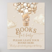 Teddy Bear Balloon Baby shower boeken Poster (Voorkant)