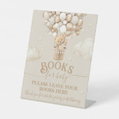 Teddy Bear Balloon Baby shower boeken Reclamebord Met Voetstuk (Voorkant)