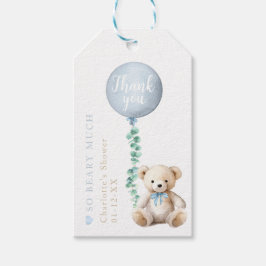 Teddy Bear Balloon Baby shower Dank u Label Cadeaulabel