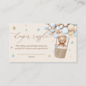 Teddy Bear Balloon Baby shower Diaper Raffle Informatiekaartje (Voorkant)