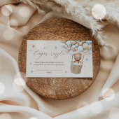 Teddy Bear Balloon Baby shower Diaper Raffle Informatiekaartje