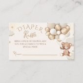 Teddy Bear Balloon Baby shower Diaper Raffle Informatiekaartje (Voorkant)