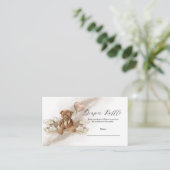 Teddy Bear Balloon Baby shower Diaper Raffle Informatiekaartje (Staand voorkant)