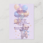 Teddy Bear Balloon Baby shower Enclosure Kaart (Achterkant)