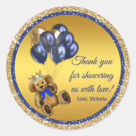 Teddy Bear Balloon Baby shower Favor Stickers