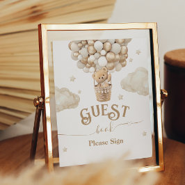 Teddy Bear Balloon Baby shower gastenboek Poster