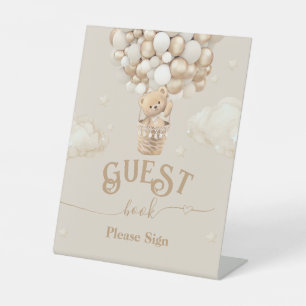 Teddy Bear Balloon Baby shower gastenboek Reclamebord Met Voetstuk