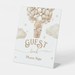 Teddy Bear Balloon Baby shower gastenboek Reclamebord Met Voetstuk