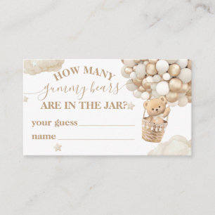 Teddy Bear Balloon Baby shower gok spel Informatiekaartje