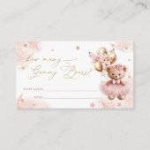 Teddy Bear Balloon Baby shower Guess spel Informatiekaartje (Voorkant)