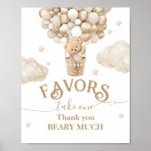 Teddy Bear Balloon Baby shower gunsten Poster (Voorkant)