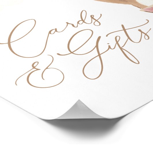 Teddy Bear Balloon Baby shower Kaarten en geschenk Poster (Hoek)