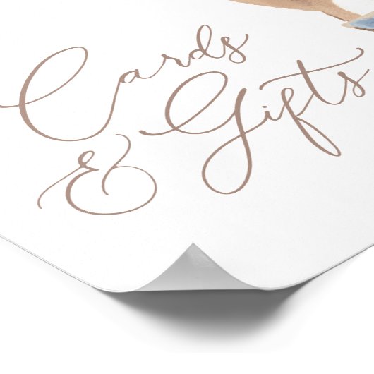 Teddy Bear Balloon Baby shower Kaarten en geschenk Poster (Hoek)