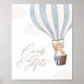 Teddy Bear Balloon Baby shower Kaarten en geschenk Poster (Voorkant)