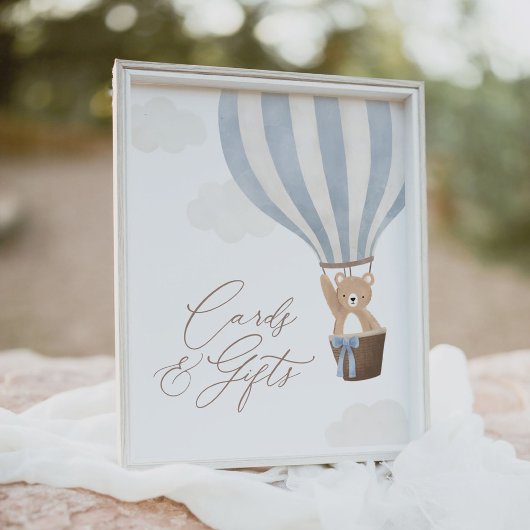 Teddy Bear Balloon Baby shower Kaarten en geschenk Poster