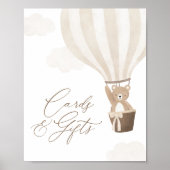 Teddy Bear Balloon Baby shower Kaarten en geschenk Poster (Voorkant)
