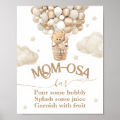 Teddy Bear Balloon Baby shower momosa bar Poster (Voorkant)