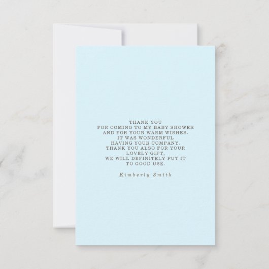 Teddy Bear Balloon Baby shower Small Dank je Bedankkaart (Achterkant)