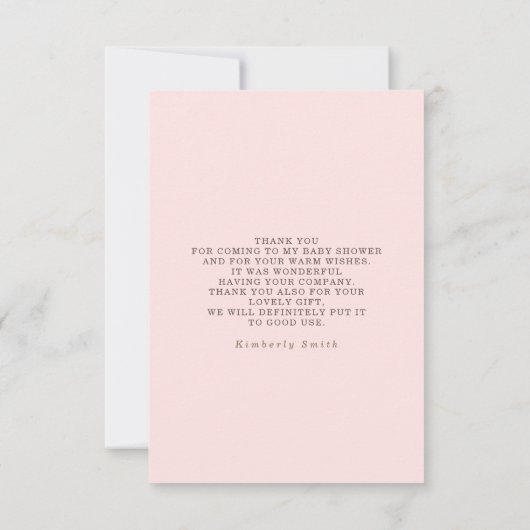 Teddy Bear Balloon Baby shower Small Dank je Bedankkaart (Achterkant)