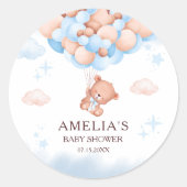 Teddy Bear Balloon Baby Shower Sticker (Voorkant)