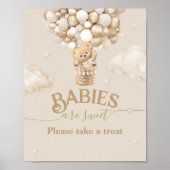 Teddy Bear Balloon Baby shower Sweet Treat Poster (Voorkant)