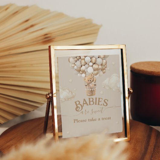 Teddy Bear Balloon Baby shower Sweet Treat Poster