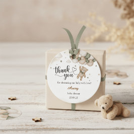 Teddy Bear Balloon Baby Shower Thank You Favor Tag Bedankjes Labels