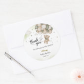 Teddy Bear Balloon Baby Shower Thank You Sticker (Envelop)