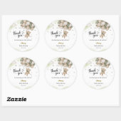 Teddy Bear Balloon Baby Shower Thank You Sticker (Vel)
