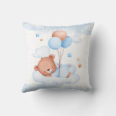 Teddy Bear Balloon Baby Shower Throw Pillow Kussen (Achterkant)