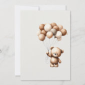 Teddy Bear Balloon Baby shower Uitnodiging (Achterkant)