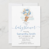 Teddy Bear Balloon Baby shower Uitnodiging (Voorkant)