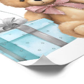 Teddy Bear Balloon Baby shower Welkom Poster (Hoek)
