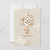 Teddy Bear Balloon Barly Wacht neutraal Baby showe Bedankkaart (Achterkant)