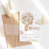 Teddy Bear Balloon Barly Wacht neutraal Baby showe Bedankkaart