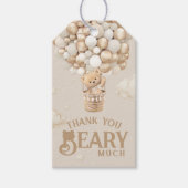 Teddy Bear Balloon Barly Wacht neutraal Baby showe Cadeaulabel (Voorkant)