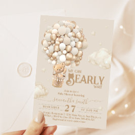 Teddy Bear Balloon Barly Wacht neutraal Baby showe Kaart