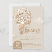 Teddy Bear Balloon Barly Wacht neutraal Baby showe Kaart (Voorkant)