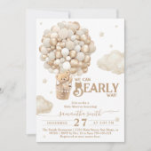 Teddy Bear Balloon Barly Wacht neutraal Baby showe Kaart (Voorkant)