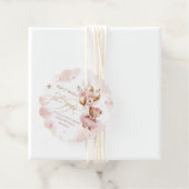 Teddy Bear Balloon Barly Wachten Meisje Baby showe Bedankjes Labels (In situ)