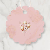 Teddy Bear Balloon Barly Wachten Meisje Baby showe Bedankjes Labels (Achterkant)