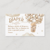 Teddy Bear Balloon Barly Wait Baby shower Daper Informatiekaartje (Voorkant)