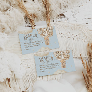 Teddy Bear Balloon Barly Wait Baby shower Daper Informatiekaartje