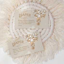 Teddy Bear Balloon Barly Wait Baby shower Daper Informatiekaartje