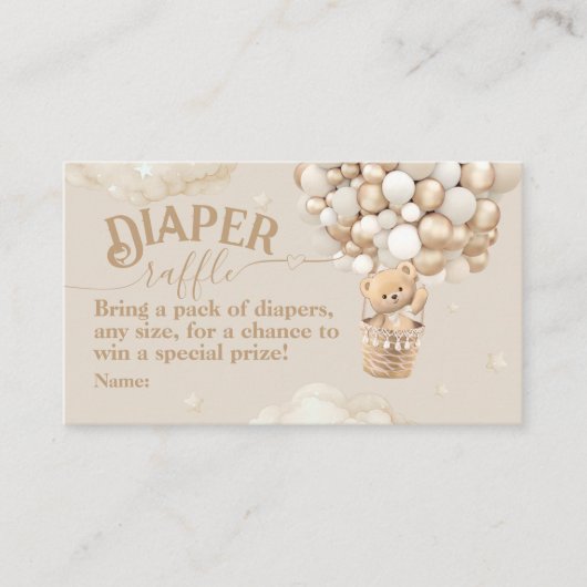 Teddy Bear Balloon Barly Wait Baby shower Daper Informatiekaartje (Voorkant)