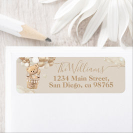 Teddy Bear Balloon Barly Wait Baby shower Etiket