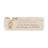 Teddy Bear Balloon Barly Wait Baby shower Etiket (Voorkant)