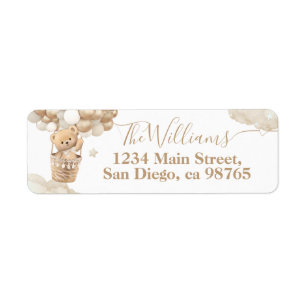 Teddy Bear Balloon Barly Wait Baby shower Etiket