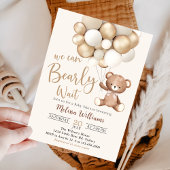 Teddy Bear Balloon Barly Wait Baby shower Kaart
